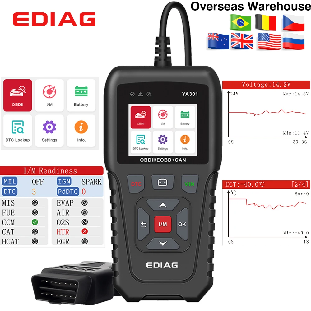 Диагностический сканер EDIAG OBDII/EOBD PK Launch CR3008 Konnwei KW850 устройство для чтения кодов