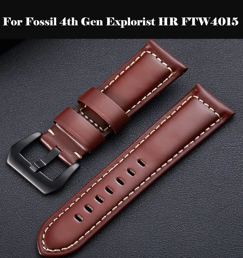 

20 22 26 MM Genuine Leather watch band smart watch accessories bracelet strap band For Fossil 4th Gen Explorist HR FTW4015