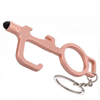 

Portable Door Handle Contactless Safety Door Opener Safety Protection Phone Touch Screen Opener Corkscrew Door Opener keychain