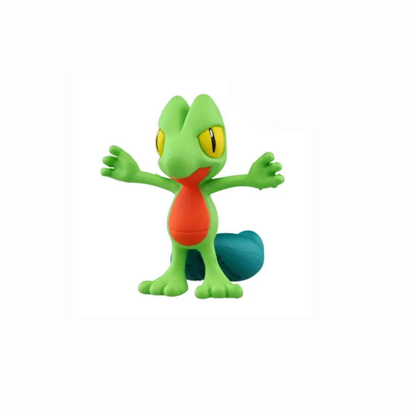 Светло-зеленый Takara Tomy Pokemon 4 см Charmander Popplio Litten Pikachu Rowlet Treecko Eevee Fennekin Greninja аниме фигурка куклы игрушка - Цвет: Светло-зеленый