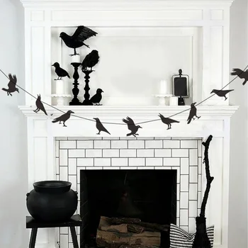 

Household Crow Hanging Decoration Halloween Crow Decoration Black Festive Party Supplies #H