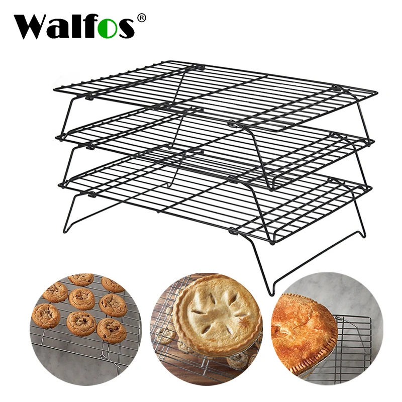 3-Tier Stackable Cookies Cake Bread Cooling Rack Wire Grid Kitchen Baking Tools 
