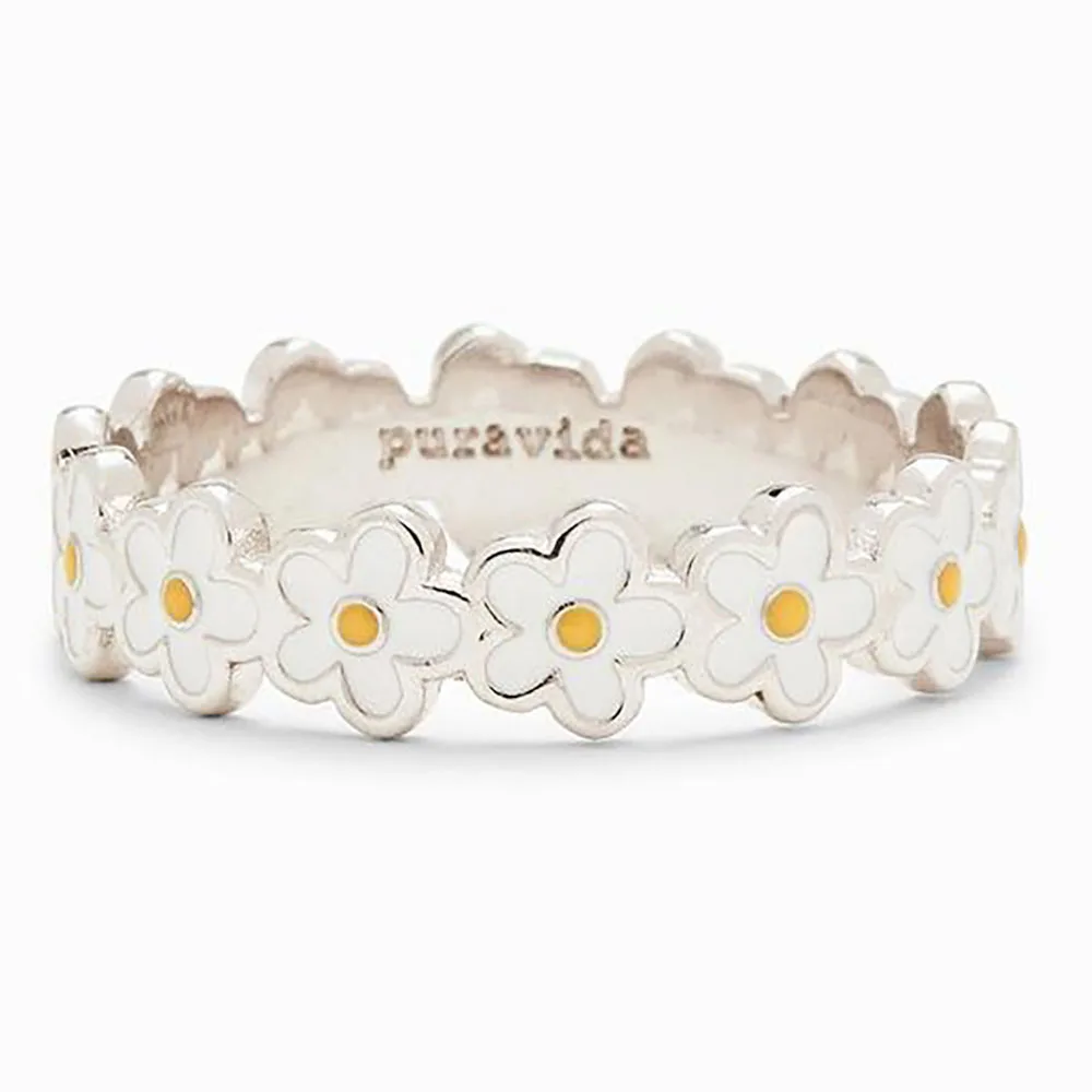 Anillo de compromiso con diseño de margaritas y epoxi para mujer, sortija pequeña romántica, Moda Bohemia, boda, novia, amor