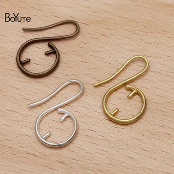 

BoYuTe (20 Pieces/Lot) 24*13MM Metal Brass Can Buckle Beads Earring Hooks Diy Hand Made Earring Accessories Parts