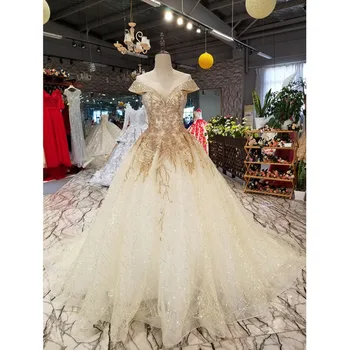 

BGW 3112ht Shallow Champagne Beauty Cheap Evening Dress 2020 Cap Sleeve Lace Up Back Occasion Dress For Women With Golden Beads