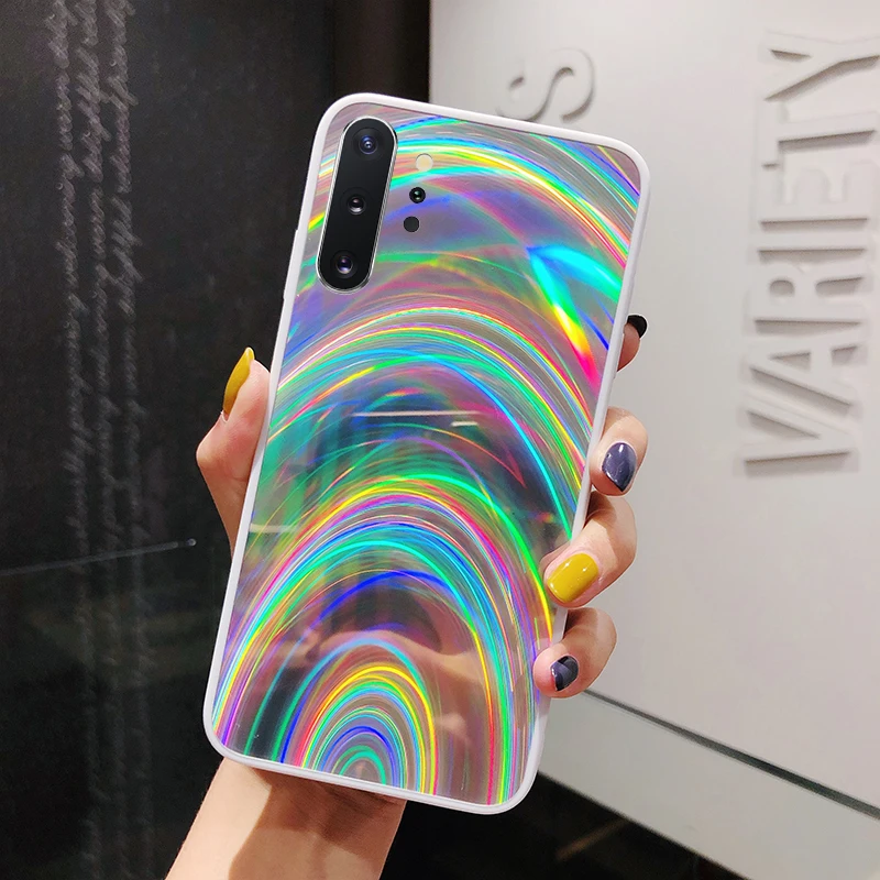 Роскошный блестящий Радужный чехол для samsung Galaxy S8 S9 S10 плюс A10 A20 A30 A50 A70 J6 J8 A6 A7 A9 J4 Note10 плюс 8 9