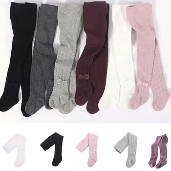 

Soft Cotton Baby Girl Tights Newborn Lace Bow Toddler Infant Tights Solid Leg Warmers Baby Pantyhose Stockings Pants