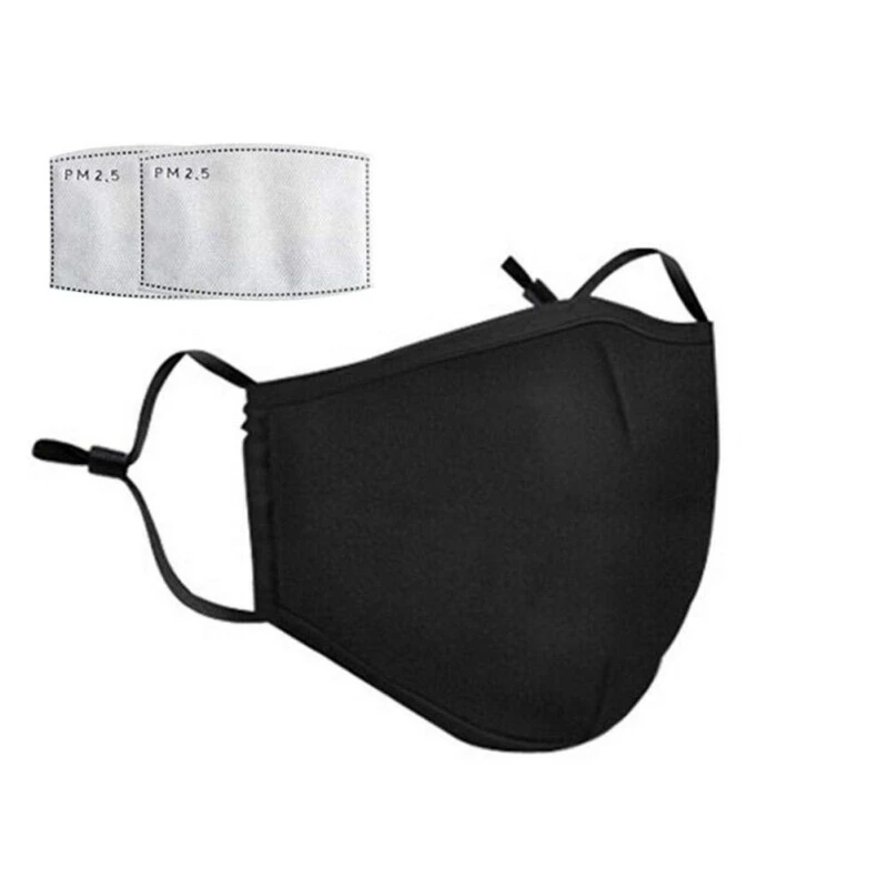 PM2.5 Black mouth Mask Cotton Anti Haze Anti-dust Mask Activated Carbon Filter Respirator bacteria proof Flu Face mask