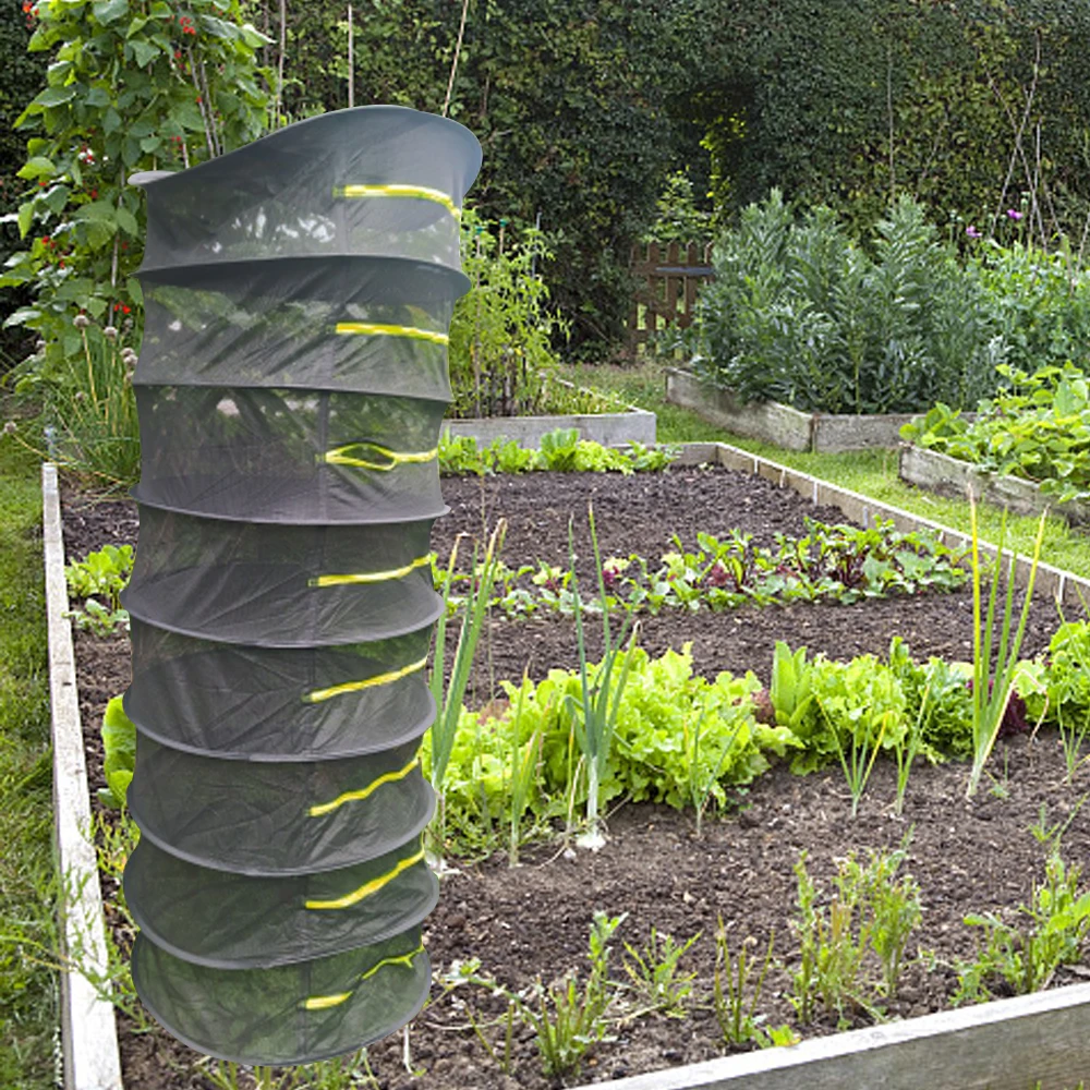 Hanging Basket Folding Dry Rack For Plants Flowers Beans 4 Layers Herbs Drying Net Dryer Bag Mesh 6
