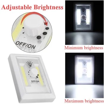 

4pcs Night Light Bedroom Battery Operated Easy Install Wall Switch Cabinet Basement COB LED Adhesive Cordless Shed Super Bright