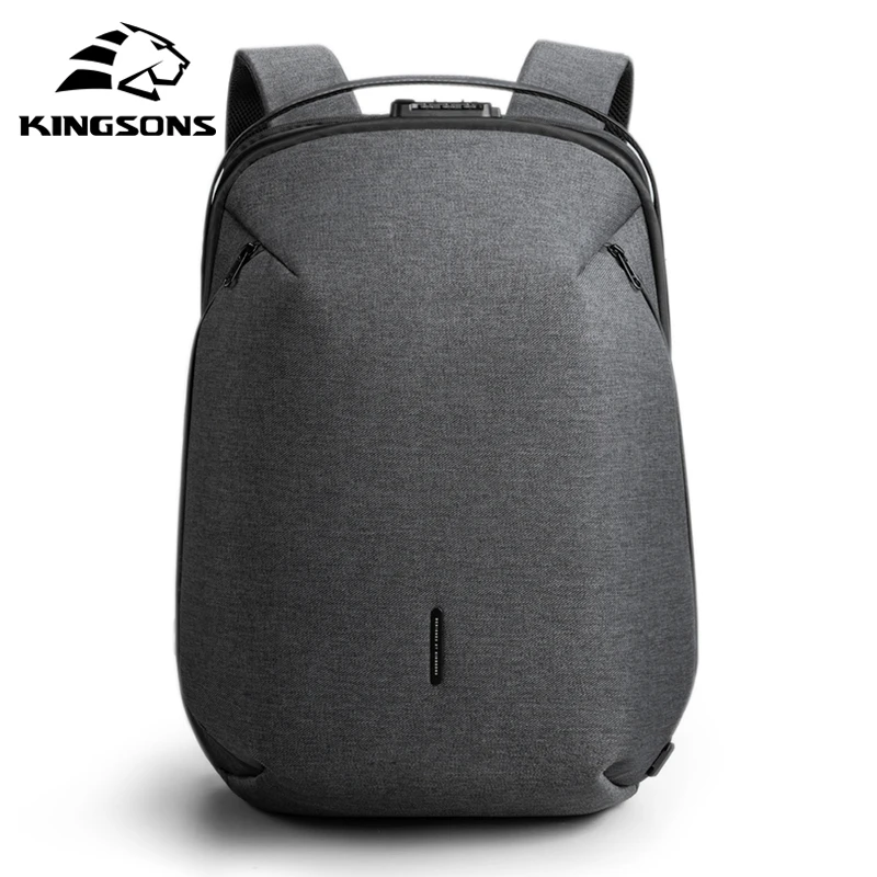 Kingsons 2020 New High-end Man Backpack Fit 15 inch Laptop USB Recharging Multi-layer Space Travel Waterproof Anti-thief Mochila