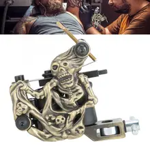 Перманентный макияж машина Череп Форма катушки татуировки Красота тело Профессиональный лайнер шейдер устройство для татуажа бронза