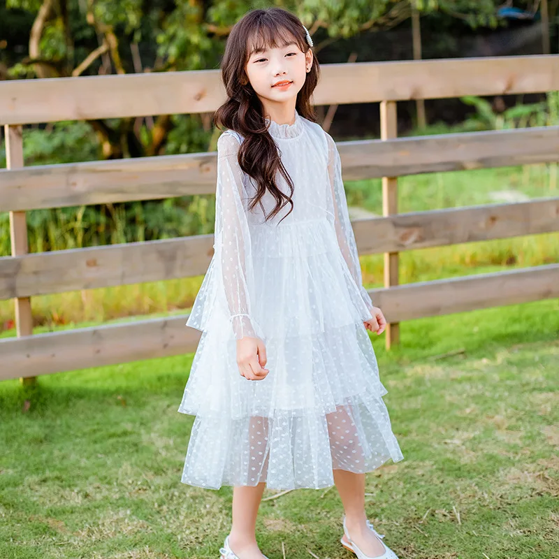 

Fashion 2020 New Arrival Spring Girls Dresses Baby Girls Lace Cake Dresses Cute Mesh Patchwork Princess Dresses for Girls, #8356