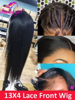 

Funky Girl Malaysian Remy Hair Straight Lace Front Wigs Middle Radio 13*6 Lace Front Human Hair Wigs For Black Women 150%