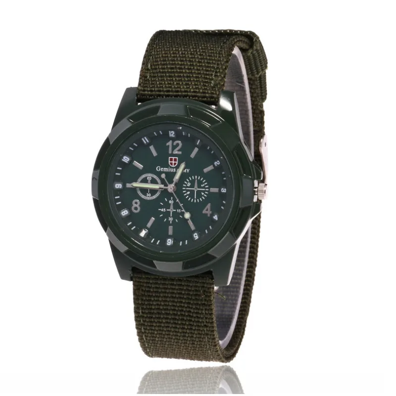 

Foreign Trade Hot Selling gemiusarmy Army Style Watch Three-Eyed with Numbers Measuring Nylon Woven Belt Night Light Quartz Watc