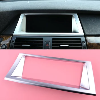 

Front Central Console GPS Navigation Box Frame Moulding Silver ABS Fit For BMW X5 E70 X6 E71 2008 2009 2010 2011 2012 2013
