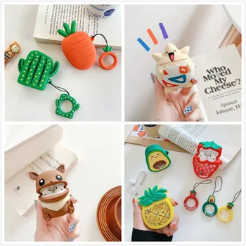 

3D Cute Cactus Carrot Silicone Case For Apple Airpods Case Bluetooth Earphone Protective Cover For Airpods 2 case for Air pods