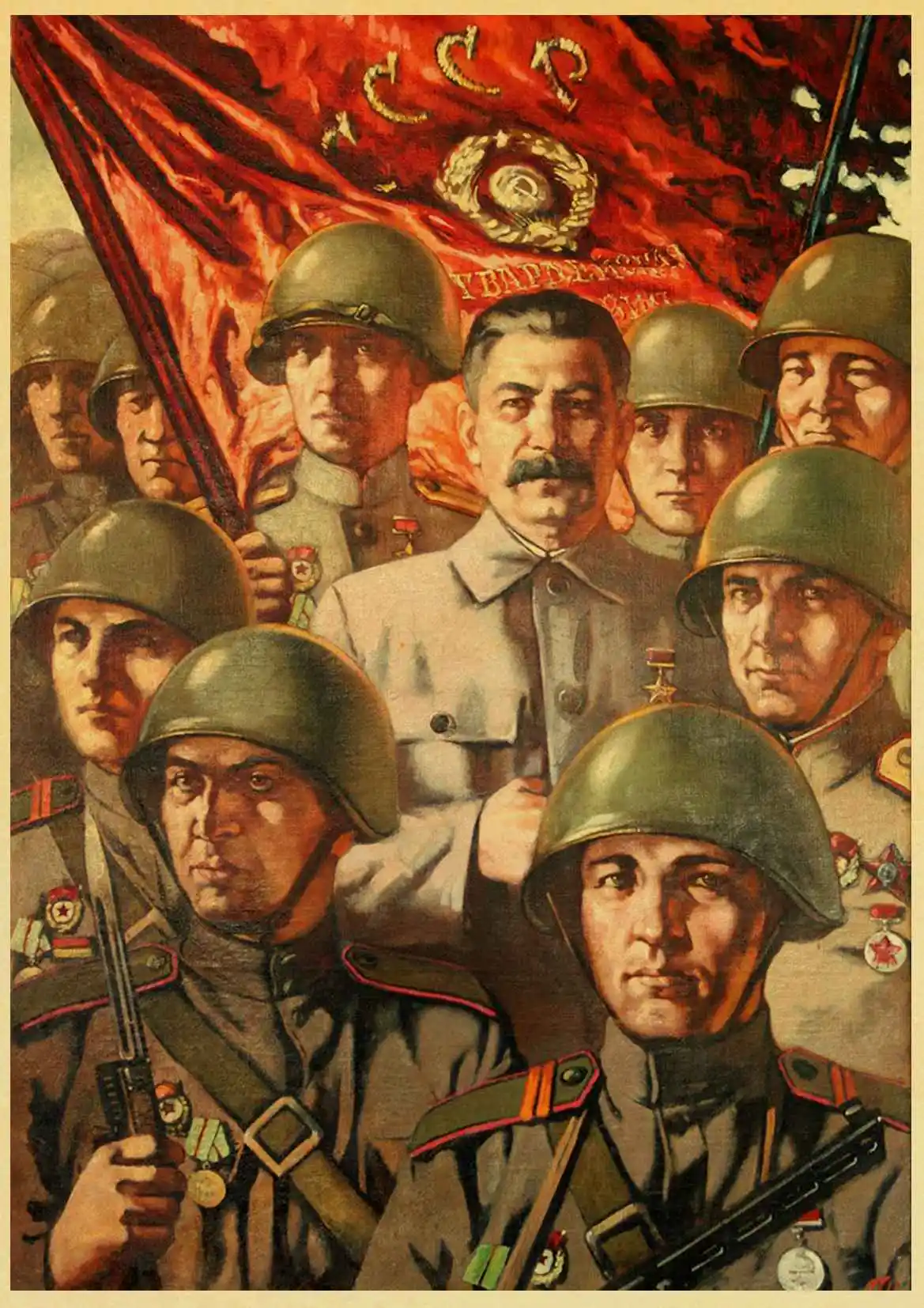 E118 Винтажная бумага, Вторая мировая война, Сталин, CCCP, Ретро плакат, настенная живопись для дома, бар, украшение, 42X30 см, 30X21 см - Цвет: E118