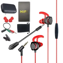 Game Headset Anchor HD Voice Call Computer Earbuds with Detachable Dual Mic 3 5mm Jack Wired Gaming Earphones for PC PS4 Xbox