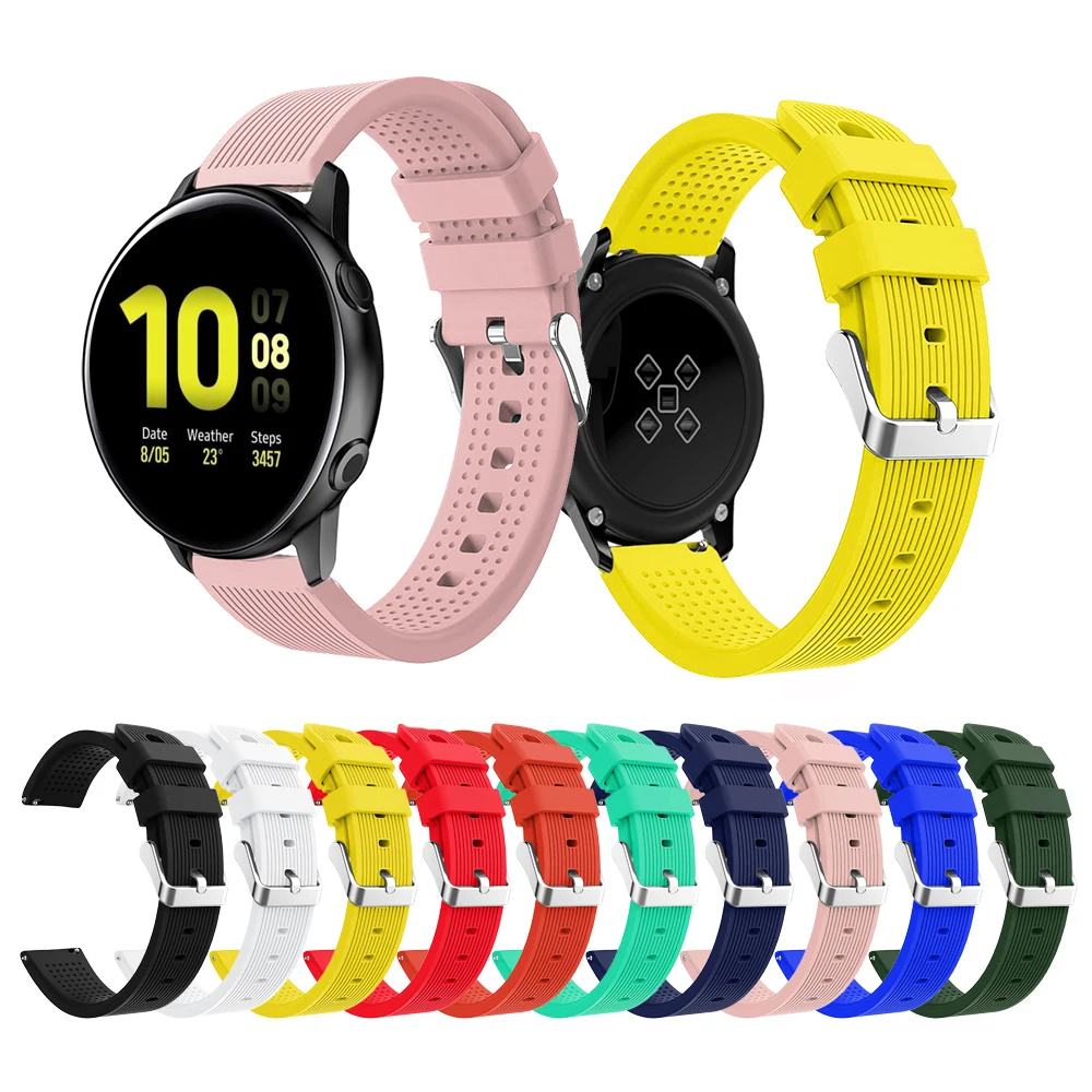 

20mm Silicone band for Samsung Galaxy 42mm Active 2 Watch sport Band Active 2 40mm 44mm Watchbands Replacement Bracelet Strap