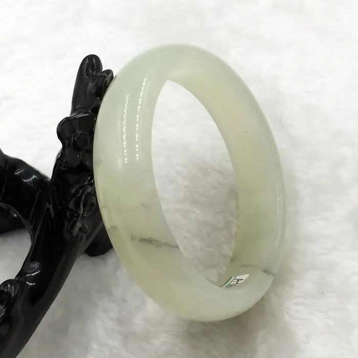 A-6683 China 100% Natural Grade A Green Icy Nephrite Jade Bangle Bracelet 60mm | Украшения и аксессуары