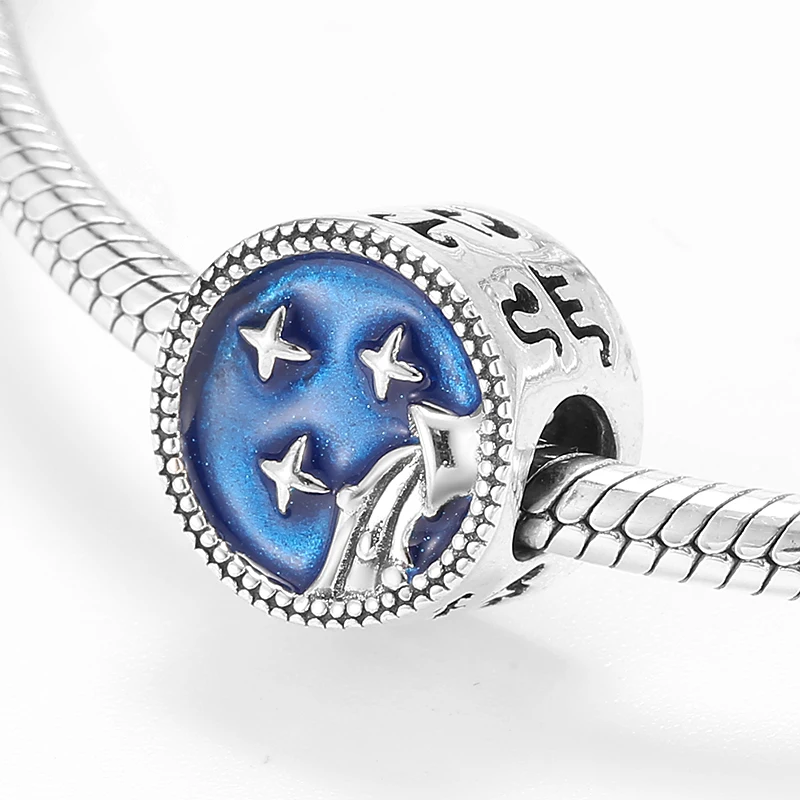925 пробы серебряные Водолей бусины с созвездием очаровательные подходят к оригинальному браслету Pandora ожерелье женские модные ювелирные изделия