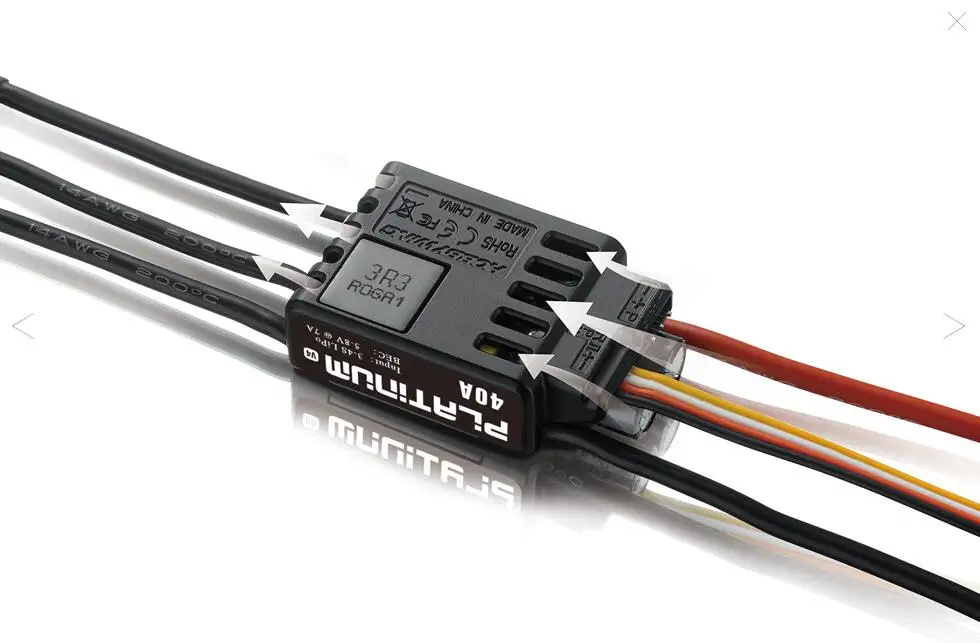 

Hot 1pc Original Hobbywing Platinum 40A V4 Brushless Electronic Speed Controller ESC for RC Drone Heli FPV Multi-Rotor