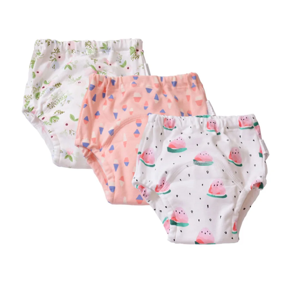

3 Pack Baby Pants Toddler Waterproof 4 Layer Training Pants Shorts Underwear Cloth Diaper Nappies Child Panties Nappy Changing