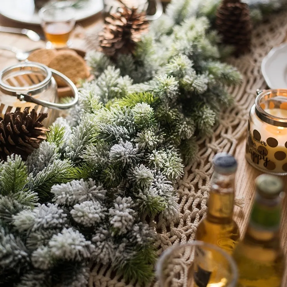 

Christmas artificial artificial wreath table decoration cedar restaurant banquet decoration pine tree plant rattan leaf flower