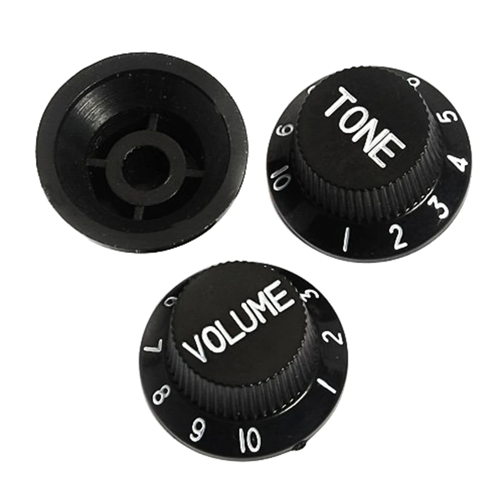 3x Plastic Electric Guitar Speed Control Knobs with Numbers DIY