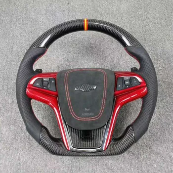 

Cuatomized Real Carbon Fiber Sports Steering Wheel Alcantara Leather compatible for Chevrolet Malibu 2016-2020