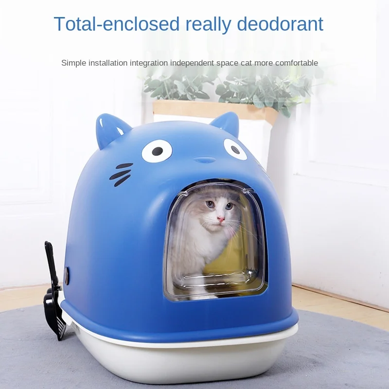 

FULL LOVE Cat Litter Box Fully Enclosed Extra Large Deodorant Anti-splashing Oversized Toilet Cat Basin Deodorant Poop Basin