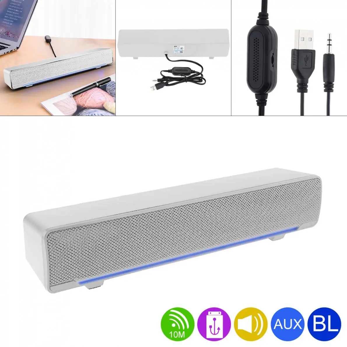 Беспроводная настольная мультимедийная звуковая панель SADA Bluetooth-совместимая