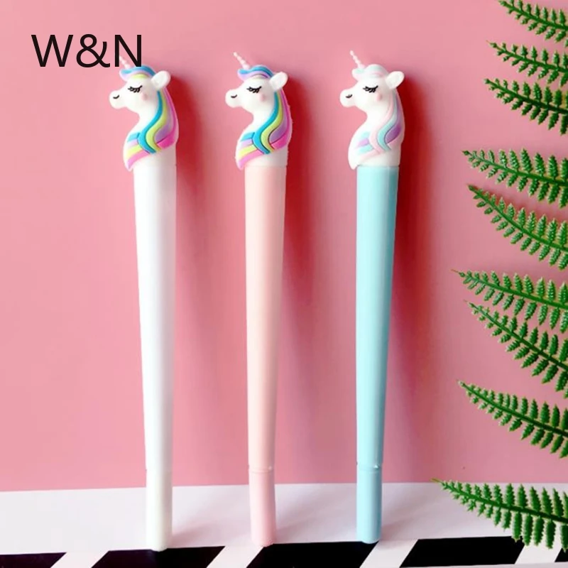 3Pcs/Set Unicorn Pen Creative Gel 0.5mm Signature for School Office Writing Supply Stationery Gift Escolar Papelaria |