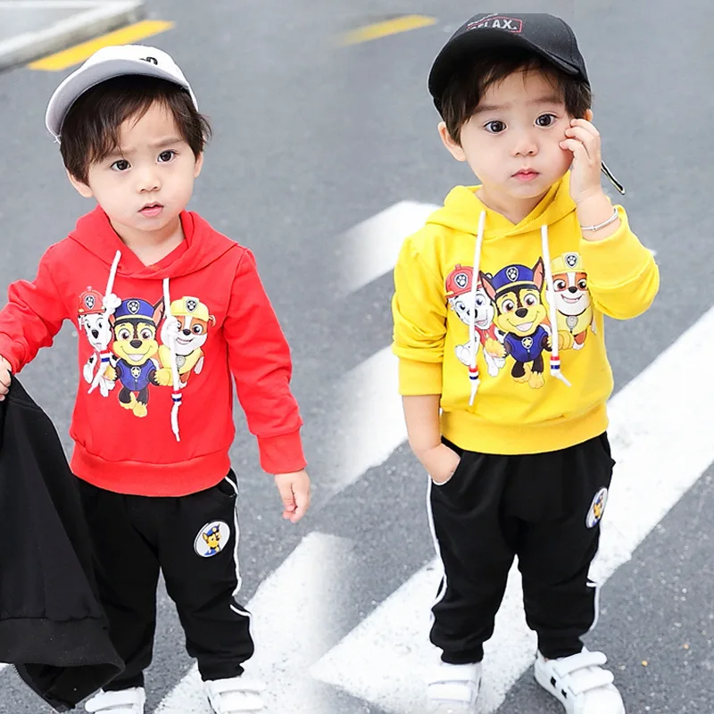 Skup Paw Patrol dwuczęściowy dziecięcy sweter bawełniany dziecięcy sweter chłopięcy śliczne długie rękawy i spodnie