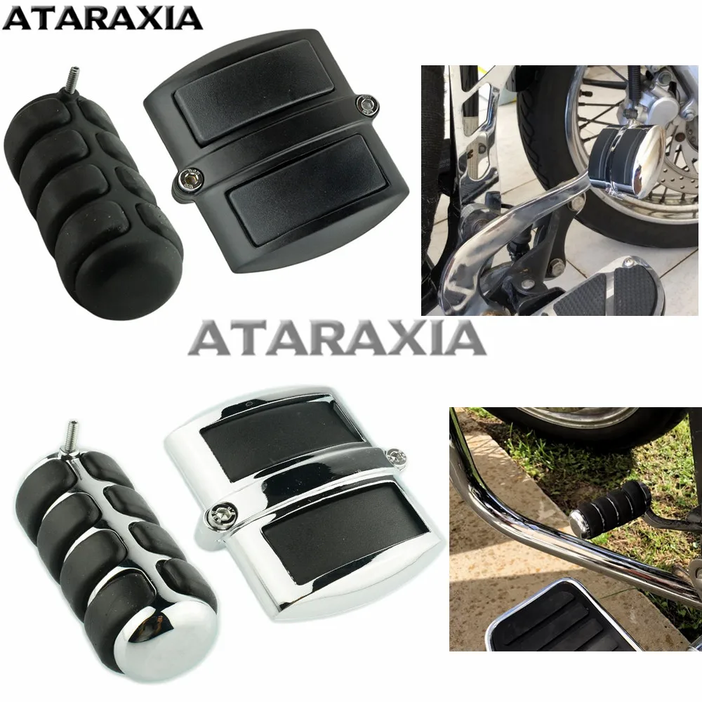 Motorcycle bike Gear Shift Pedal Cover Rear Brake Pad Cover Footpeg footrest For Yamaha V-Star 650 950 1100 1300 Kawasaki Vulcan motorcycle accessories,motorcycle footrests,motorcycle foot pedals,motorcycle gear shift cover