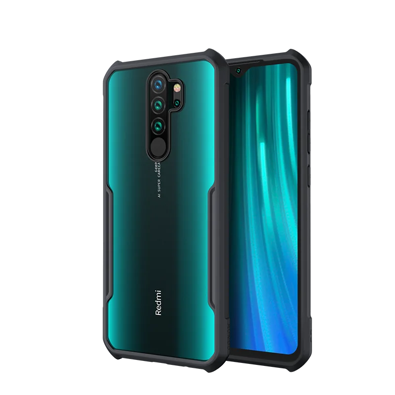 Для Xiaomi Redmi Note 8 Pro Чехол Xundd чехол для телефона Shookproof защитный чехол бампер Beetle защита экрана закаленное стекло - Цвет: Black