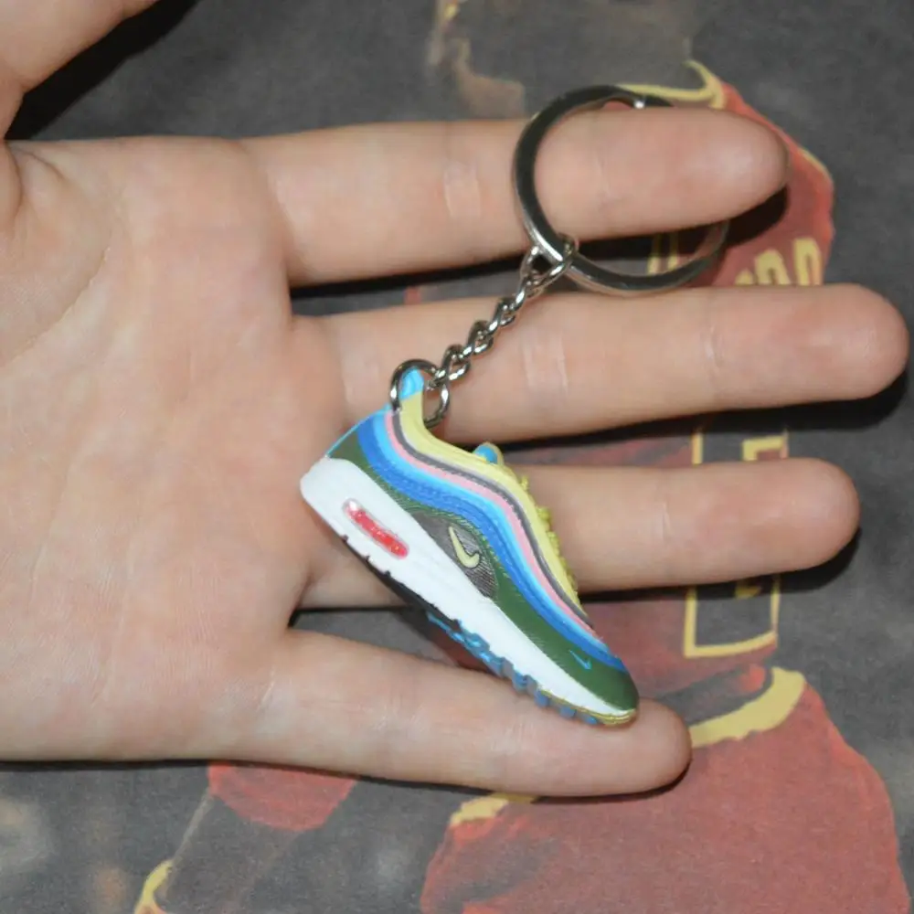 one shoe keychain Дропшиппинг aj1 offwhite Chicago Unc NRG брелок в виде кроссовка Air Jordan 1 3D мини-кроссовки спортивная обувь, кроссовки брелки - Цвет: one shoe keychain