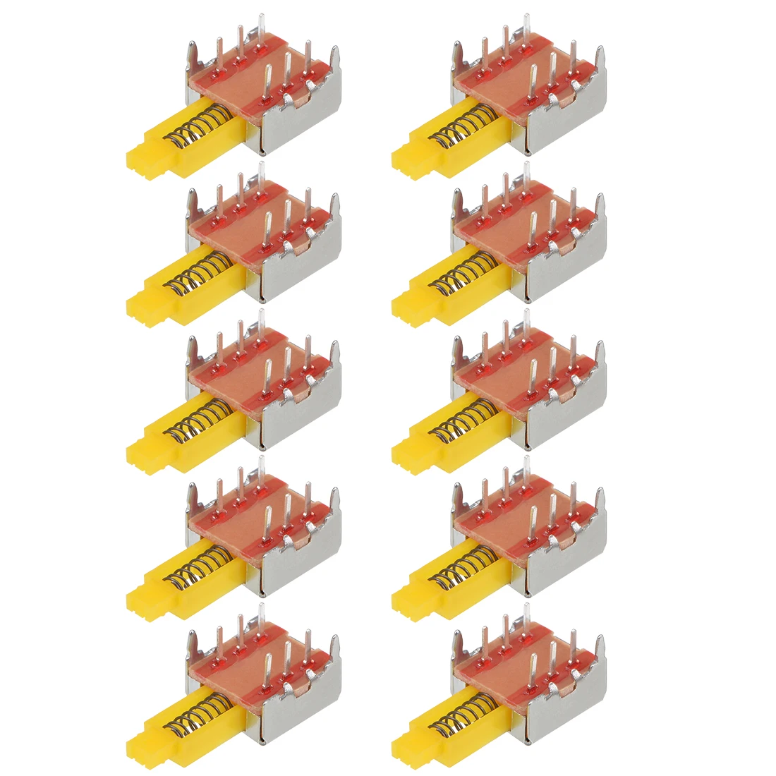 

uxcell Push Button Switch, DPDT 6 Pin 1 Position Self-Locking Yellow 10pcs