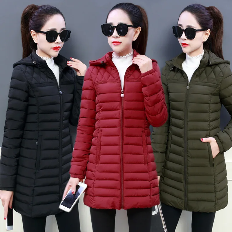 

Cotton-padded Clothes Women's Mid-length Cotton-padded Jacket 2018 Winter New Style Korean-style Large Size Slim Fit down Jacket