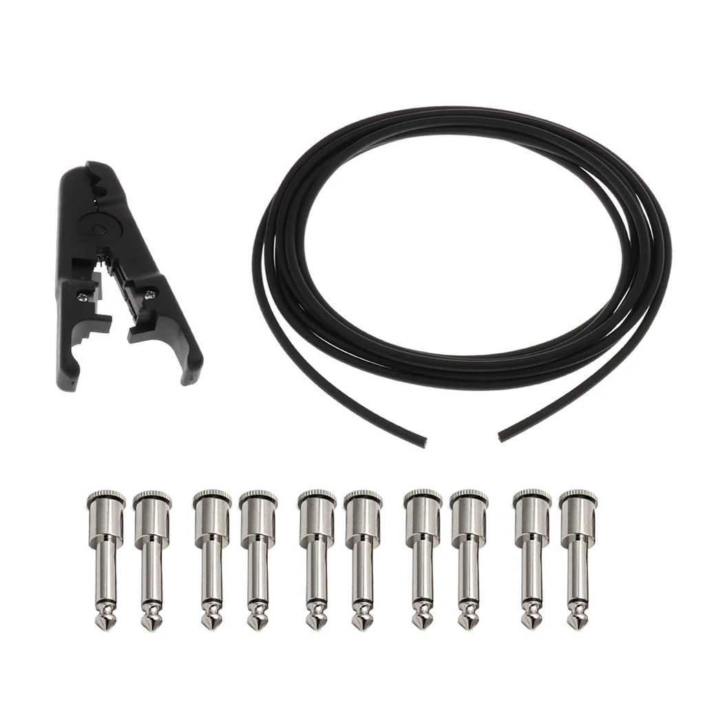 DIY 6.35mm Stereo Audio Cable+Wire Cutter for Electric Guitar Amp Amplifier Mixer