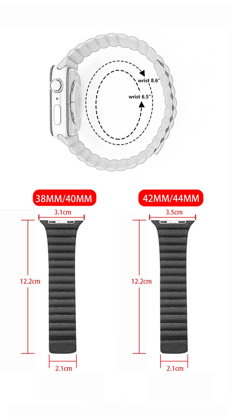 Ремешок с двойной магнитной застежкой для Apple watch 44 мм 40 мм кожаный ремешок iwatch серии 4 5 3 2 42 мм 38 мм Браслет Apple watch 4 5