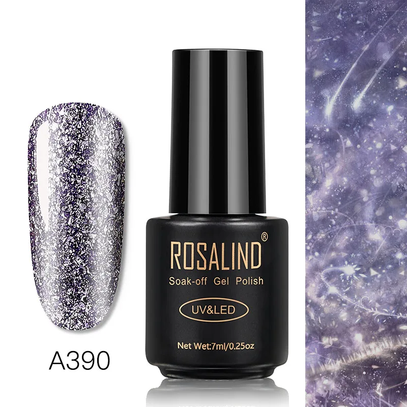 RAA390 ROSALIND блеск Платиновый Гель-лак для ногтей гибридные Лаки гель блестящая Живопись ногтей искусство поли УФ Топ основа праймер для маникюра - Цвет: RAA390