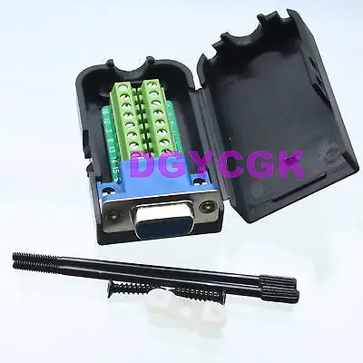 

DHL/EMS 20 Sets*DB15 D-SUB VGA female 15 Pin Terminal Breakout Plastic cover screw 3+9 BLACK -h2
