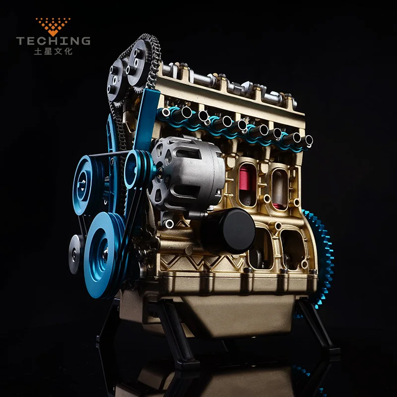 Полностью металлический сборный четырехцилиндровый встроенный бензиновый двигатель модель строительных комплектов для изучения игрушек