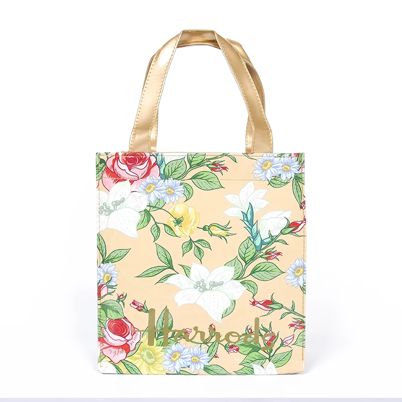 Лондонский стиль ПВХ многоразовая сумка для покупок женская сумка экологичный цветок сумка для покупок водонепроницаемая сумка для хранения обеда сумка через плечо - Color: Small