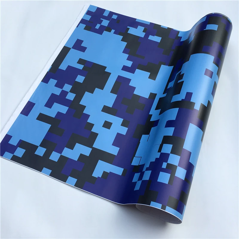 Arctic Snow Camo виниловая пленка для автомобиля, камуфляжная виниловая пленка для автомобиля, наклейка для велосипеда, консоль для компьютера, ноутбука, кожи, скутера, мотоцикла - Название цвета: Blue Digital