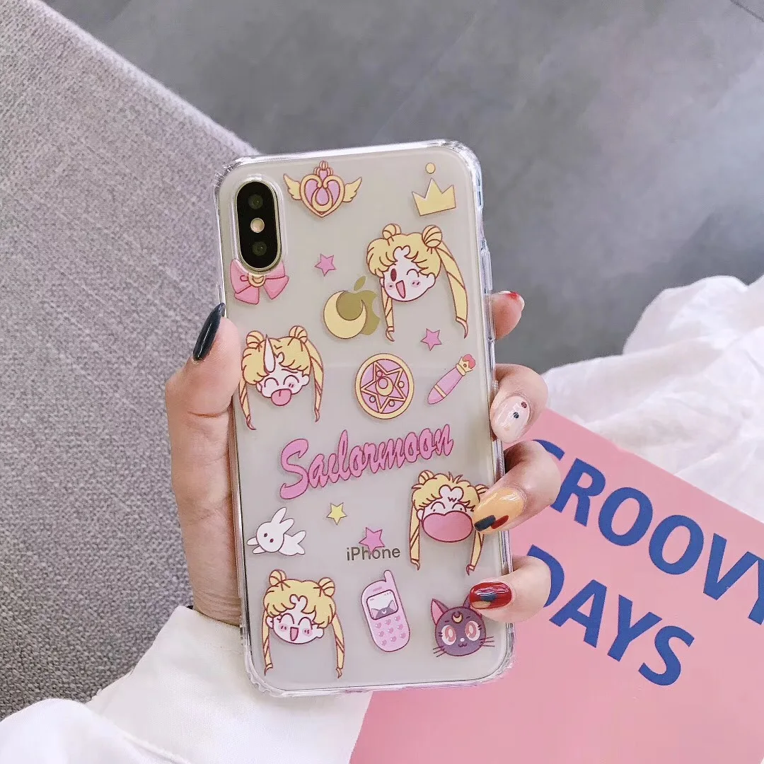 1 Японский аниме Сейлор Мун чехол с принцессой для Apple iPhone X XS Max Xr 7 8 6 6s Plus девушка конфеты ТПУ прозрачный чехол для телефона Fundas - Цвет: 1