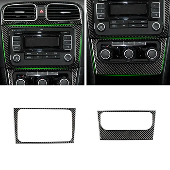 

For VW Golf 6 MK6 2010 2011 2012 2013 Car Carbon Fiber Interior Center Console CD Panel Volume Switch Frame Cover Trim