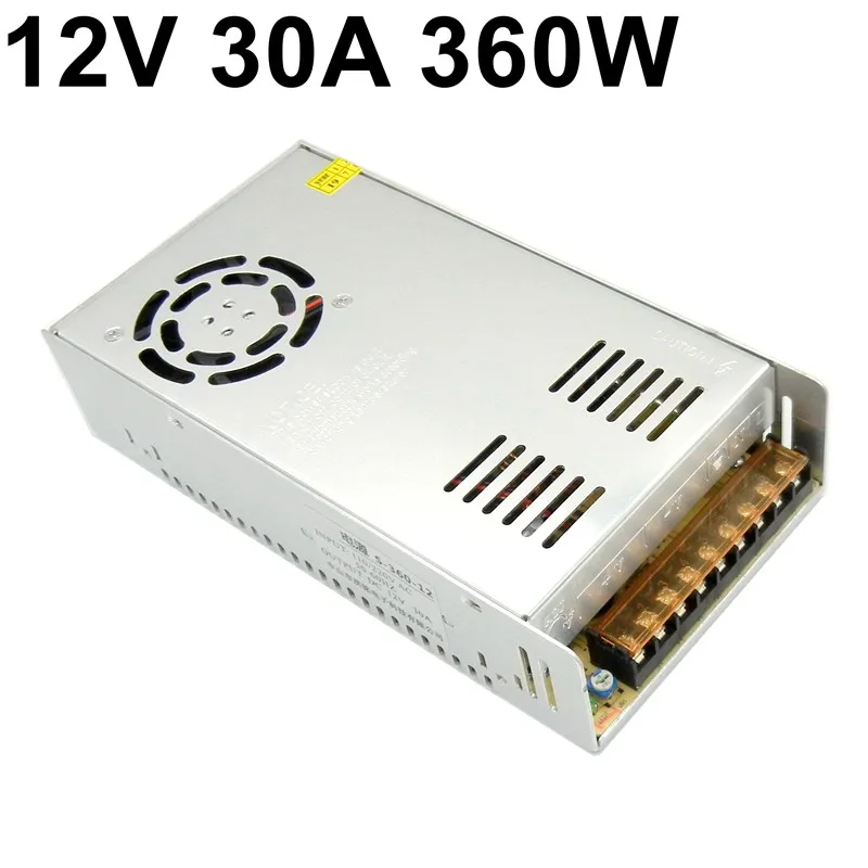 

12V 30A 360W regulated switching power supply input AC 110V 220V to DC 12V SMPS s-360-12 for video monitor and led strip light